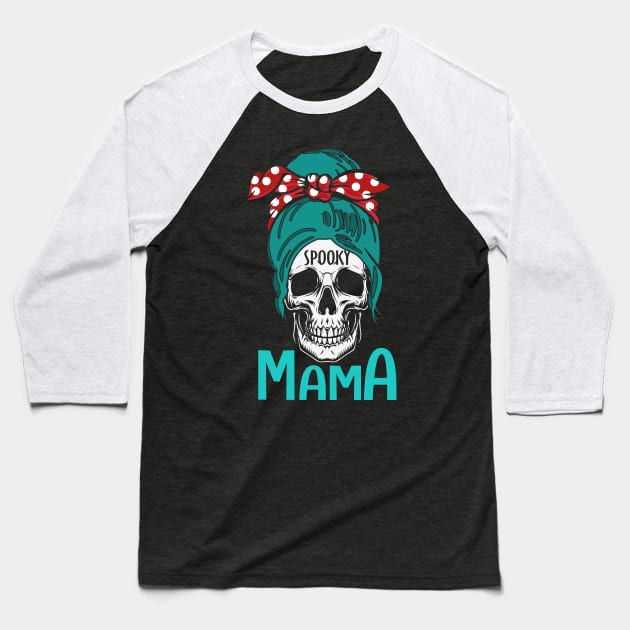 One Spooky Mama Baseball T-Shirt by MZeeDesigns